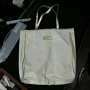 Tote Bag Clarins Cream Colored with Gold Accents